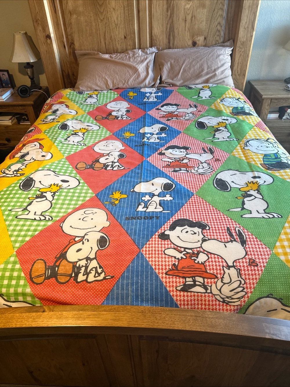 Peanuts Patchwork Snoopy Bedding Cover - Multicolor Lucy, peppermint Patty more!